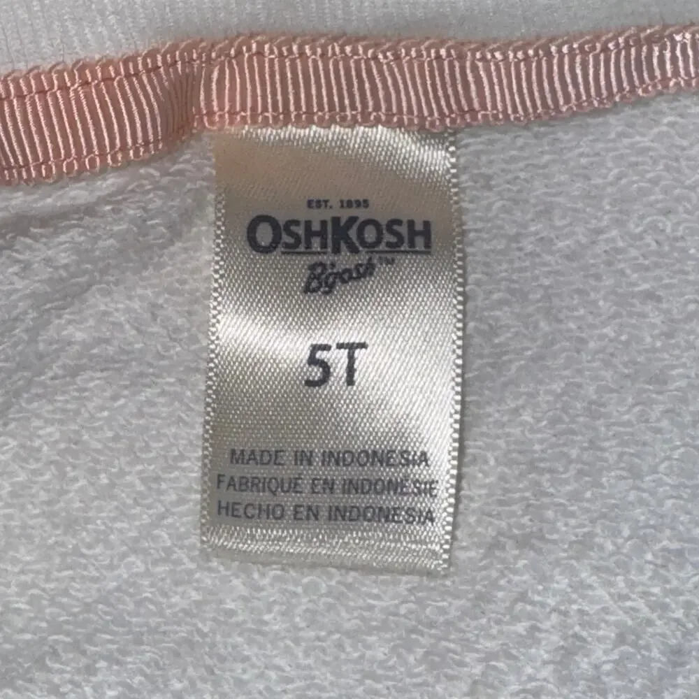 OshKosh B'gosh Long Sleeve T-Shirt Girl's Size 5T Blue White Pink Tulle Bow